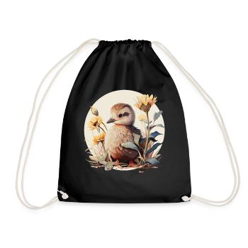 Mignon bébé canard canard tournesol aquarelle Pet D - Sac de sport léger - noir - Devant
