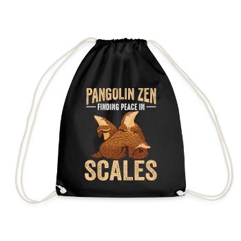 Peace In Sheds Pangolins Find Lovers - Drawstring Bag - black - Front