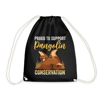 Support pangolin protection - Drawstring Bag - black - Front