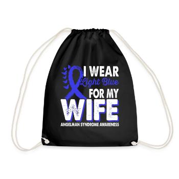 Portez du bleu clair pour le syndrome de la femme Angelman - Sac de sport léger - noir - Devant