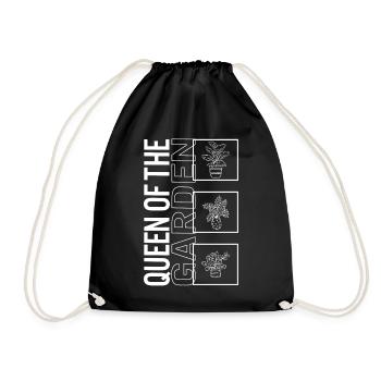 Queen Of The Garden, Garden Plant Gardening Lover - Drawstring Bag - black - Front