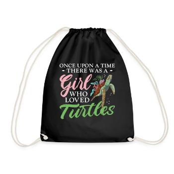 Sea Turtle Tortoise Once Upon A - Drawstring Bag - black - Front