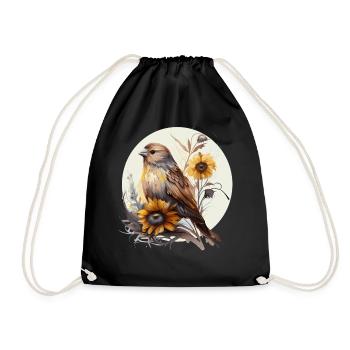 Cute Sunflower Finch Ornithologist Birding Bird Wa - Turnbeutel - Schwarz - Vorne