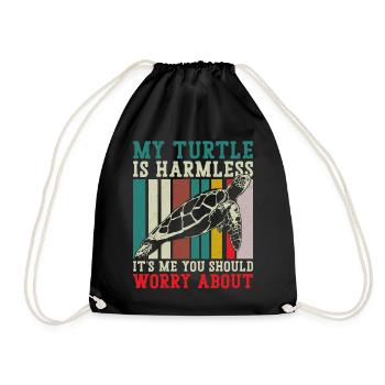 Sea Turtle Tortoise Retro Vintage - Sac de sport léger - noir - Devant