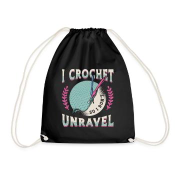 Je crochete pour ne pas démêler les travaux d’aiguille de fabrication - Sac de sport léger - noir - Devant