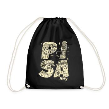Pisa Italy Souvenir Holiday - Drawstring Bag - black - Front