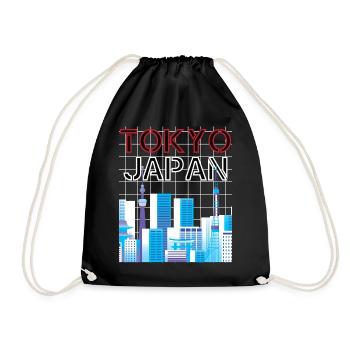 Japan Tokyo Urban Streetwear Retro - Drawstring Bag - black - Front
