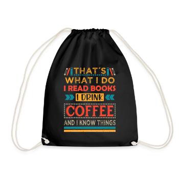 C’est ce que je fais Je lis des livres Boire du café - Sac de sport léger - noir - Devant