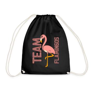 Team Flamingos Sayings Cute Flamingo Animal - Drawstring Bag - black - Front