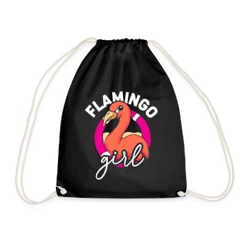Flamingo Girl Cute Sayings Flamingos Animal - Drawstring Bag - black - Front