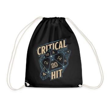 Dungeons And Dragons D20 Cube Critical Hit - Drawstring Bag - black - Front