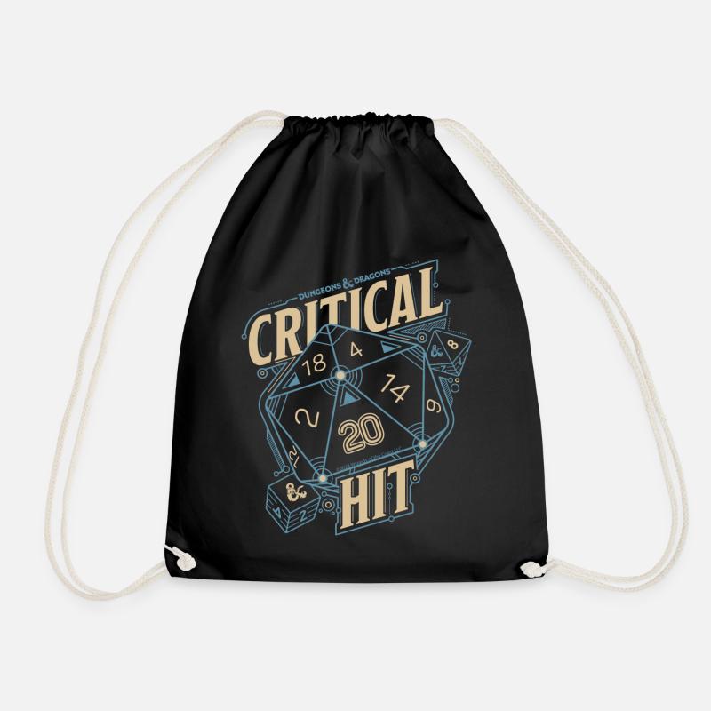Dungeons And Dragons D20 Würfel Critical Hit - Turnbeutel - Schwarz