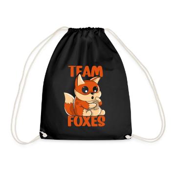 Team Füchse Sprüche Fuchs Liebhaber Tier - Turnbeutel - Schwarz - Vorne