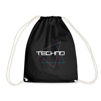 Techno - Turnbeutel - Schwarz - Vorne