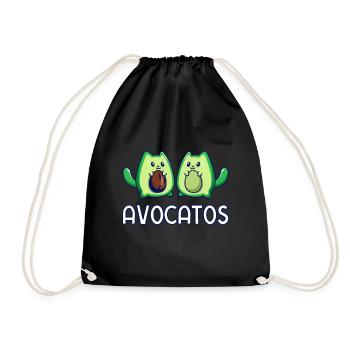 Avogato Avocado Katze Katze Vegan - Turnbeutel - Schwarz - Vorne