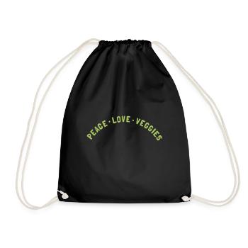 Funny Veggie Art pour les femmes Hommes Vegan Food - Sac de sport léger - noir - Devant