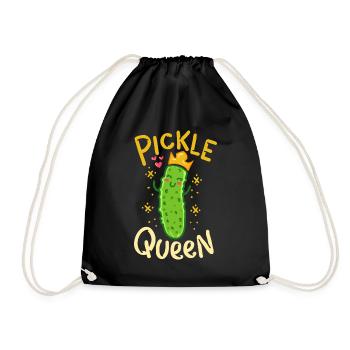 Pickle Queen Vegan Funny Cucumber Vegetable - Sac de sport léger - noir - Devant