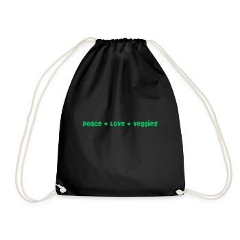 Kawaii Légumes Paix Signe Cadeau Drôle - Sac de sport léger - noir - Devant
