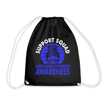 Support Squad Angelman Syndrome Awareness Month - Drawstring Bag - black - Front