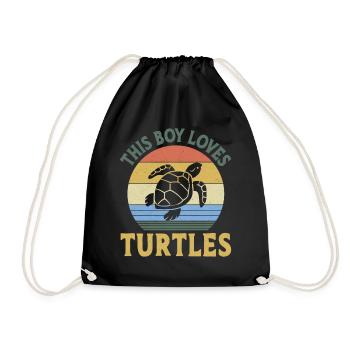 Sea Turtle Tortoise Retro Vintage - Sac de sport léger - noir - Devant