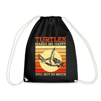 Tortue de mer Tortue Rétro Vintage - Sac de sport léger - noir - Devant
