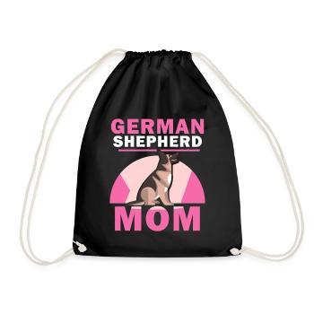 German Shepherd Mom Lover Pet Cute - Drawstring Bag - black - Front