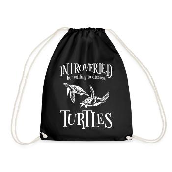 Sea Turtle Tortoise Introverted - Turnbeutel - Schwarz - Vorne