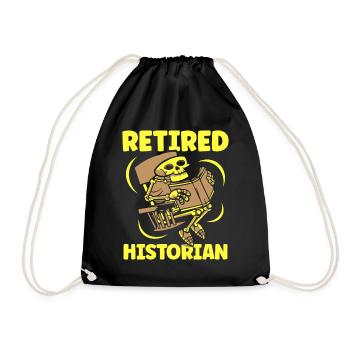 Retired Historian History History Profession - Drawstring Bag - black - Front