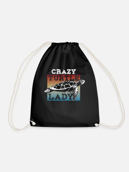Sea Turtle Tortoise Crazy Turtle - Turnbeutel - Schwarz