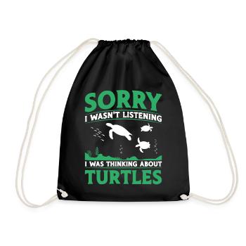 Tortue de mer Désolé de ne pas l’être - Sac de sport léger - noir - Devant