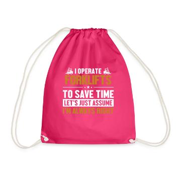 Forklifts Let's Assume I'm Right Geländestapler - Drawstring Bag - fuchsia - Front