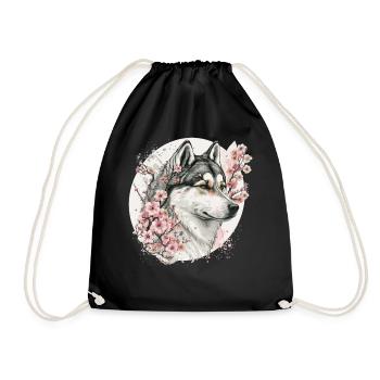 Sakura japonais Alaskan Malamute Cerisier Fleur Do - Sac de sport léger - noir - Devant