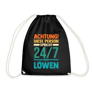 Löwe Löwen - Turnbeutel - Schwarz - Vorne