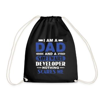 Software Developer Dad - Software Programmer - Drawstring Bag - black - Front