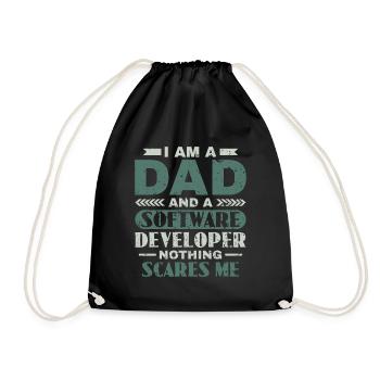 Software Developer Dad - Software Programmer - Drawstring Bag - black - Front