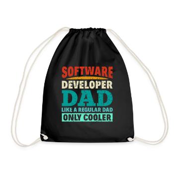 Software Developer Dad - Software Programmer - Drawstring Bag - black - Front