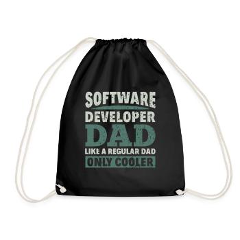 Software Developer Dad - Software Programmer - Drawstring Bag - black - Front