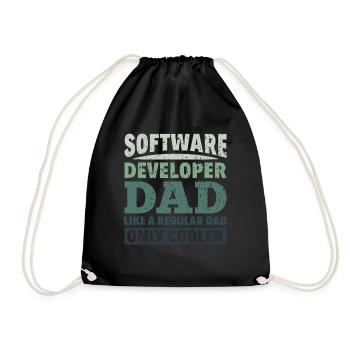 Software Developer Dad - Software Programmer - Drawstring Bag - black - Front