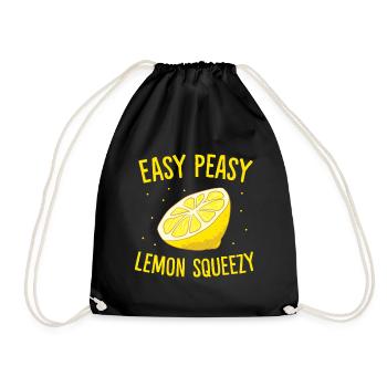 Easy Peasy Lemon Squeezy, Lemon Summer Lemonade - Drawstring Bag - black - Front