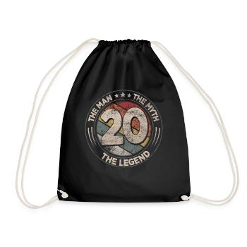 20. Geburtstag Die Legende Retro 20 Jahre Männer - Turnbeutel - Schwarz - Vorne