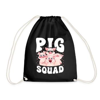 Pig Squad - Drawstring Bag - black - Front