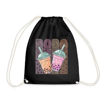 Boba Tea Design Bubbles Bubble Tea Retro Boba - Turnbeutel - Schwarz - Vorne