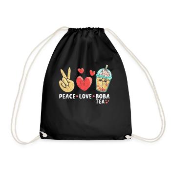 Peace Love Boba Thé - Sac de sport léger - noir - Devant