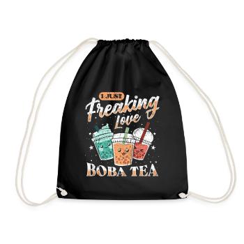 Boba Tea Design Bubbles Bubble Tea Kawaii Boba - Turnbeutel - Schwarz - Vorne