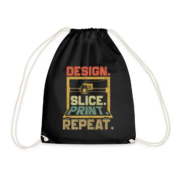Impression 3D Imprimante 3D Retro Design Slice Print - Sac de sport léger - noir - Devant