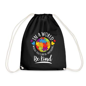 Autism Awareness, Support Love - Drawstring Bag - black - Front