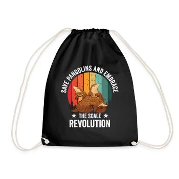 Scale Revolution Pangolin Lovers - Drawstring Bag - black - Front
