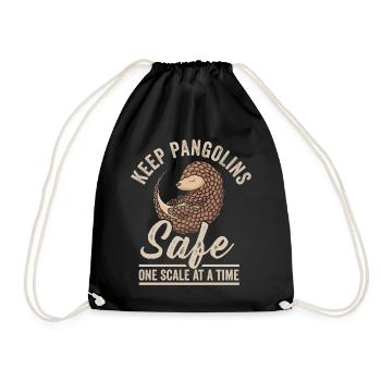 Keep pangolins safe on pangolin - Drawstring Bag - black - Front