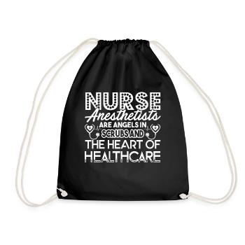 Nurse Anesthetist Nurse Anesthetists Are Angels - Drawstring Bag - black - Front