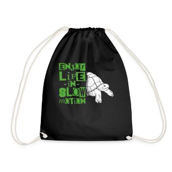 Sea Turtle Tortoise Enjoy Life In - Drawstring Bag - black - Front